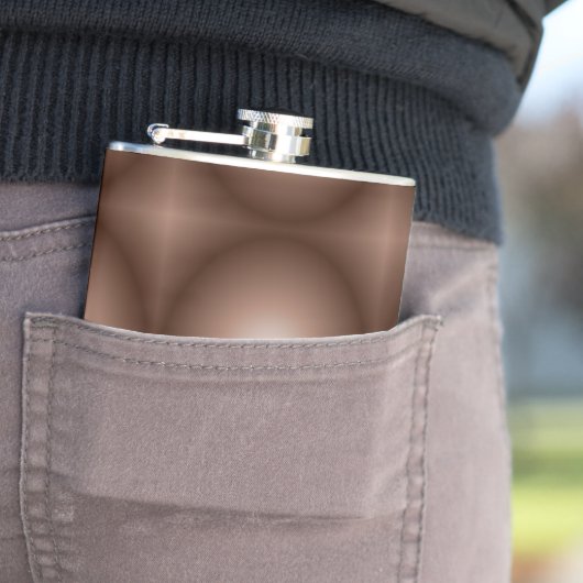 幾何学模様3Dサークルダークブラウンモシャムース白 フラスク (インサイチュ)