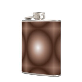 幾何学模様3Dサークルダークブラウンモシャムース白 フラスク (左)