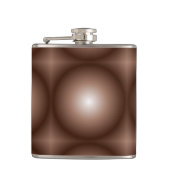 幾何学模様3Dサークルダークブラウンモシャムース白 フラスク (正面)