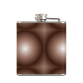 幾何学模様3Dサークルダークブラウンモシャムース白 フラスク (裏面)