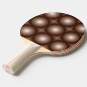 幾何学模様3Dサークルダークブラウンモシャムース白 卓球ラケット (正面アングル)