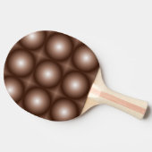 幾何学模様3Dサークルダークブラウンモシャムース白 卓球ラケット (横)