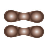 幾何学模様3Dサークルダークブラウンモシャムース白 野球ボール (パネル)