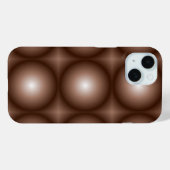 幾何学模様3Dサークルダークブラウンモシャムース白 Case-Mate iPhoneケース (裏面 (横))