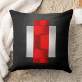 幾何学模様3Dディメンジョン赤黒灰色シルバー クッション (ブランケット)