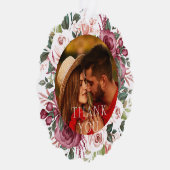 幾何学模様 |ありがとうタイポグラフィ結婚の写真 オーナメントカード (右)