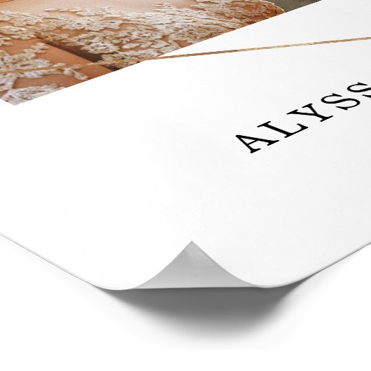 幾何学模様 |の結婚写真とローマ数字 ポスター (角)