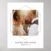 幾何学模様 |の結婚写真とローマ数字 ポスター (正面)