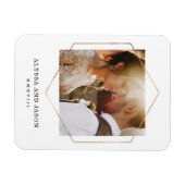 幾何学模様 |の結婚写真とローマ数字 マグネット (横)