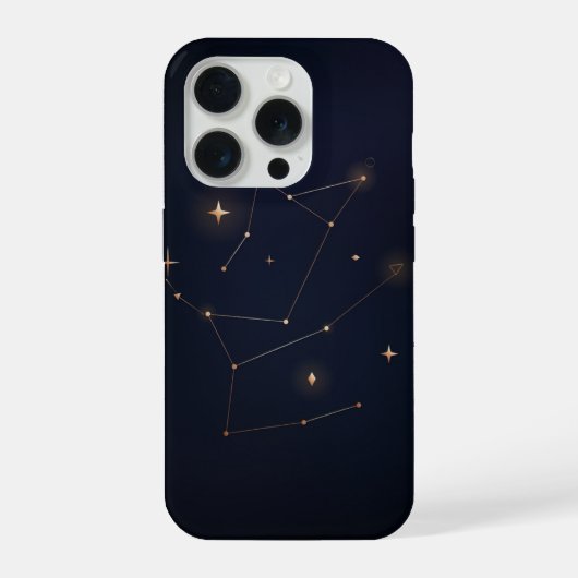 幾何学模様、アールデコ、金色のライン、波模様 iPhoneケース (裏面)