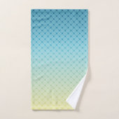 幾何学模様、グラデーショグラデーションン、カラフル、青と黄色 バスタオルセット (ハンドタオル)