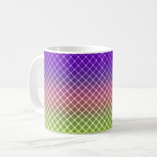 幾何学模様、グラデーション、オンブレ コーヒーマグカップ (正面左)