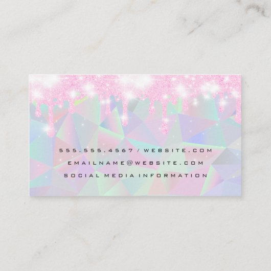 幾何学模様 | グリッターピクシーのダストリップ | 輝く 名刺 (裏面)