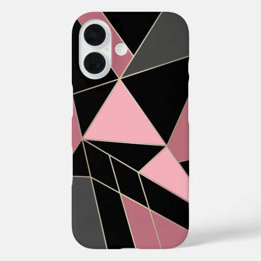 幾何学模様, グレー, ピンク Case-Mate iPhoneケース (裏面)