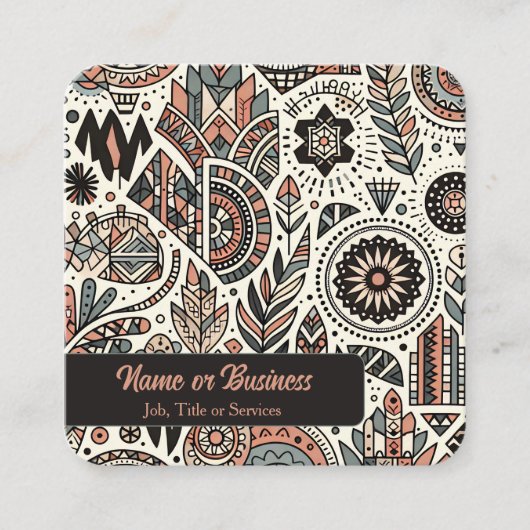 幾何学模様 スクエア名刺 (正面)