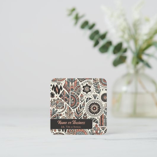 幾何学模様 スクエア名刺 (スタンド正面)