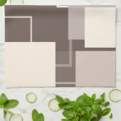 幾何学模様 – チョコレートとクリーム キッチンタオル (折り畳み)