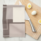 幾何学模様 – チョコレートとクリーム キッチンタオル (四つ折り)