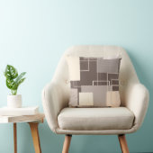 幾何学模様 – チョコレートとクリーム クッション (椅子)