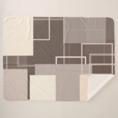 幾何学模様 – チョコレートとクリーム シェルパブランケット (正面(横))