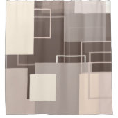 幾何学模様 – チョコレートとクリーム シャワーカーテン (正面)