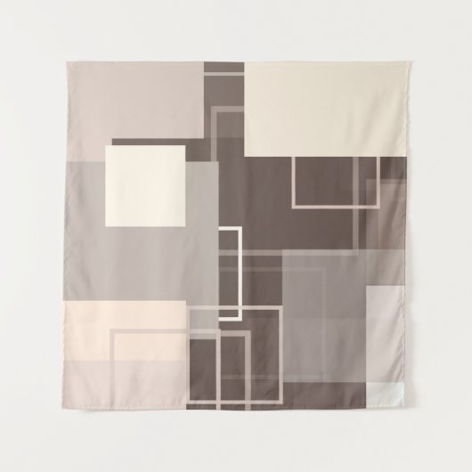 幾何学模様 – チョコレートとクリーム タペストリー (正面(横))