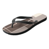 幾何学模様 – チョコレートとクリーム ビーチサンダル (アングル)