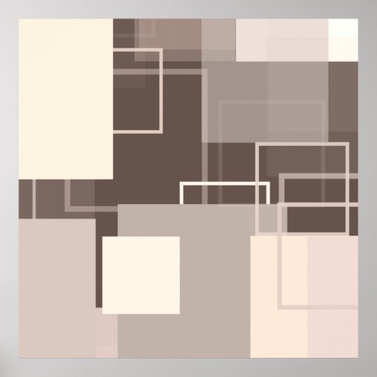 幾何学模様 – チョコレートとクリーム ポスター (正面)