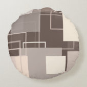 幾何学模様 – チョコレートとクリーム ラウンドクッション (裏面)