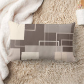 幾何学模様 – チョコレートとクリーム ランバークッション (ブランケット)