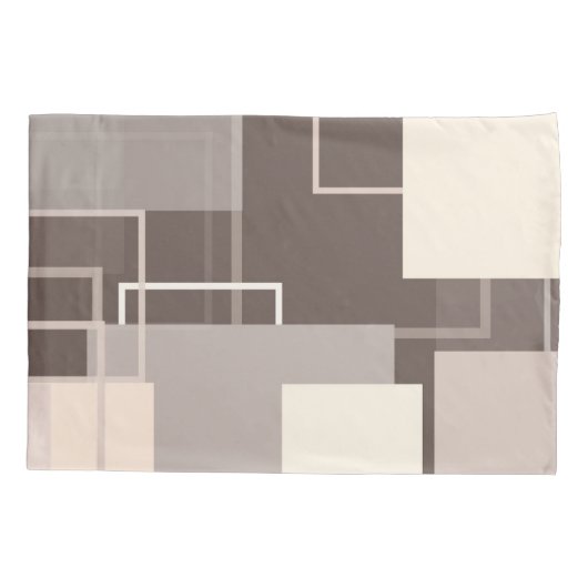 幾何学模様 – チョコレートとクリーム 枕カバー (裏面-左)