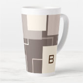 幾何学模様 – チョコレートクリーム カフェラテマグ (右アングル)