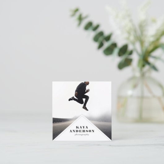 幾何学模様 | トレンディーモダンミニマル撮影 スクエア名刺 (スタンド正面)