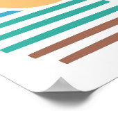 幾何学模様 – ビーチ夕日 ポスター (角)