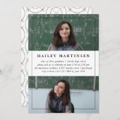 幾何学模様(フレーム2フォト卒業パーティー付) 招待状 (正面/裏面)