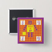 幾何学模様 – ボタンスクエア – エイジ8 缶バッジ (正面&裏面)