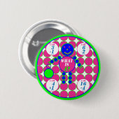 幾何学模様 – ボタン – 円 – 年齢4 缶バッジ (正面&裏面)