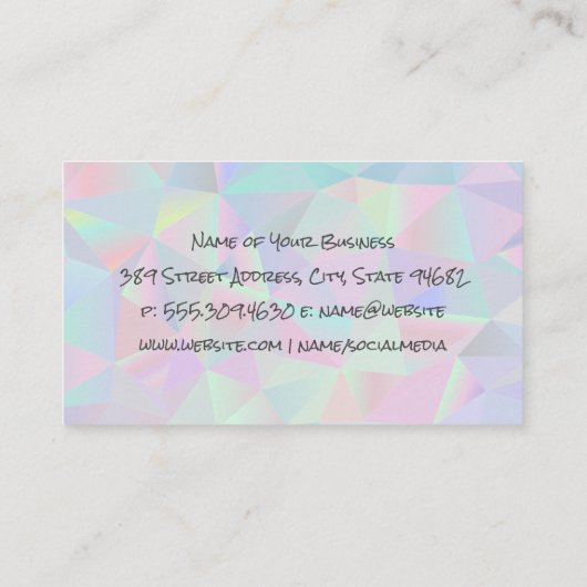 幾何学模様 | メイクアップブラシグリッタードリップ 名刺 (裏面)