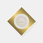 幾何学模様 ローズゴールド ハート柄 スタンダードカクテルナプキン (角)