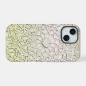 幾何学模様 ローズゴールド ハート柄 iPhone 15ケース (裏面横)
