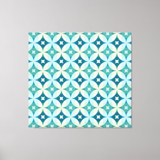 幾何学模様、ヴィンテージ抽象芸術壁紙。 キャンバスプリント (正面)