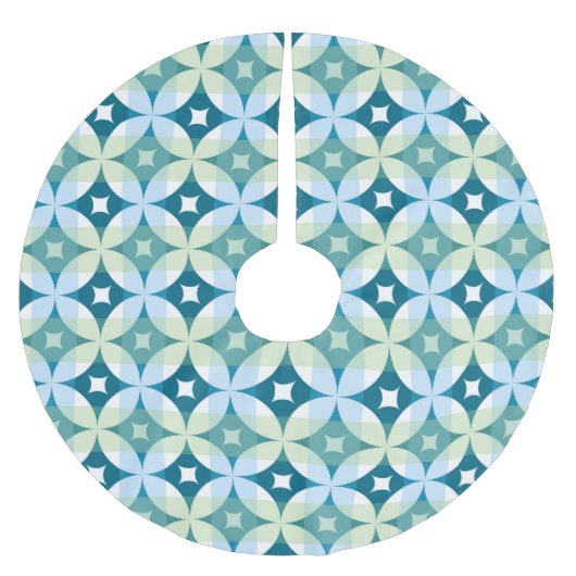 幾何学模様、ヴィンテージ抽象芸術壁紙。 ブラッシュドポリエステルツリースカート (正面)