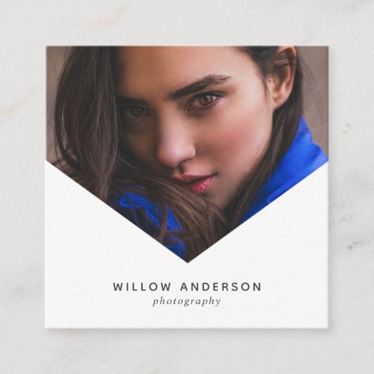 幾何学模様 |三角形モダンオーバーレイ写真 スクエア名刺 (正面)