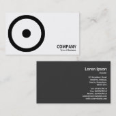 幾何学模様 – 中央スポテッドサークルブラック 名刺 (正面/裏面)
