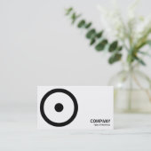 幾何学模様 – 中央スポテッドサークルブラック 名刺 (スタンド正面)