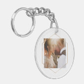 幾何学模様 | 個人用の金ゴールド キーホルダー (正面左)