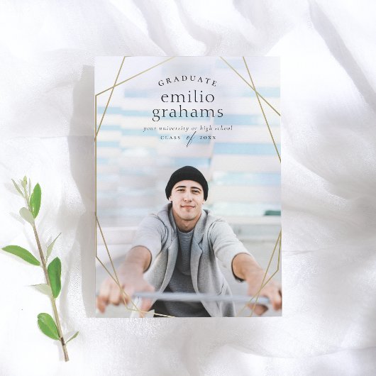 幾何学模様 |写真の卒業発表 招待状