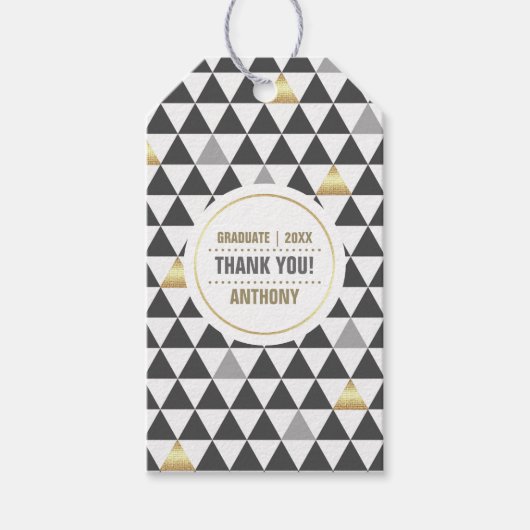 幾何学模様 |卒業のお願い ギフトタグ (正面)