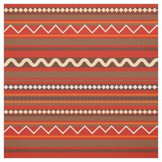 幾何学模様(山形とストライプ赤) ファブリック (見本)