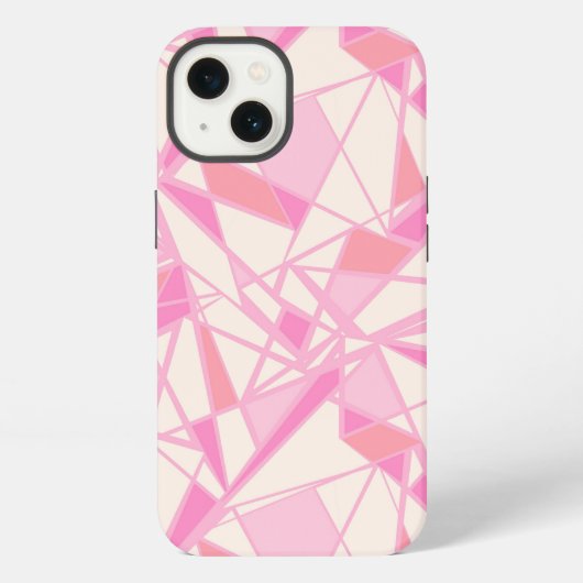 幾何学模様 抽象的 カラフル ピンク iPhoneケース (裏面)